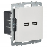 BRITE Розетка USB A+A 5В 3.1А РЮ10-1-БрБ белый IEK BR-U21-D31-K01