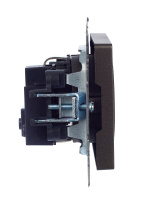 BRITE Розетка с заземлением с защитными шторками 16А РС14-1-0-БрТБ темная бронза IEK BR-R14-16-K45