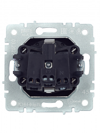 BRITE Розетка с заземлением с защитными шторками 16А РС14-1-0-БрТБ темная бронза IEK BR-R14-16-K45