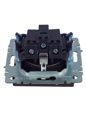 BRITE Розетка с заземлением с защитными шторками 16А РС14-1-0-БрТБ темная бронза IEK BR-R14-16-K45