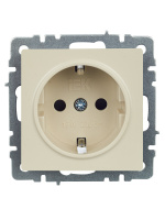 BRITE Розетка с заземлением с защитными шторками 16А РС14-1-0-БрКр бежевый IEK BR-R14-16-K10
