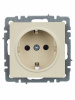 BRITE Розетка с заземлением с защитными шторками 16А РС14-1-0-БрКр бежевый IEK BR-R14-16-K10