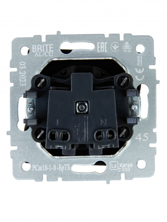 BRITE Розетка без заземления без защитных шторок 10А РС10-1-0-БрТБ темная бронза IEK BR-R10-10-K45