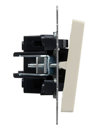 BRITE Выключатель одноклавишный самовозвратный 10А ВС10-1-4-БрКр бежевый IEK BR-V14-0-10-K10