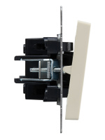 BRITE Выключатель одноклавишный самовозвратный 10А ВС10-1-4-БрКр бежевый IEK BR-V14-0-10-K10