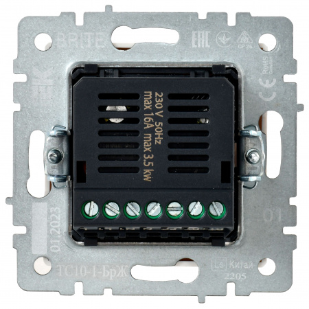 BRITE Термостат электронный с индикацией ТС10-1-БрЖ жемчуг IEK BR-RT11-K36