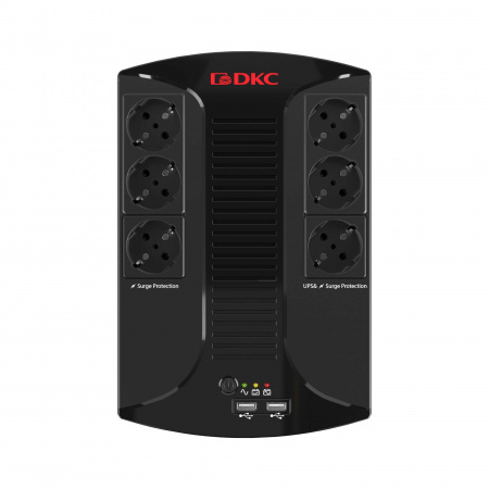 Источник бесперебойного питания line-interactive, Info PDU, 600 ВА/360 Вт, 1/1, 6xSchuko,  USB для зарядки (2), USB + RJ11, 1х7Aч DKC INFOPDU600