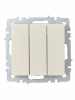 BRITE Выключатель трехклавишный 10А ВС10-3-0-БрКр бежевый IEK BR-V30-0-10-K10