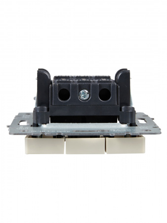 BRITE Выключатель трехклавишный 10А ВС10-3-0-БрКр бежевый IEK BR-V30-0-10-K10