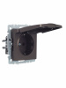 BRITE Розетка с заземлением с защитными шторками и крышкой 16А IP20 РСбш10-3-БрТБ темная бронза IEK BR-R16-16-K45