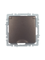 BRITE Розетка с заземлением с защитными шторками и крышкой 16А IP20 РСбш10-3-БрТБ темная бронза IEK BR-R16-16-K45