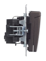 BRITE Розетка с заземлением с защитными шторками и крышкой 16А IP20 РСбш10-3-БрТБ темная бронза IEK BR-R16-16-K45