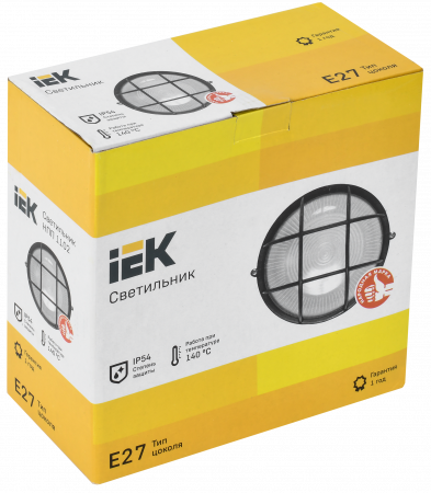 Светильник НПП1102 белый/круг с реш. 100Вт IP54 IEK LNPP0-1102-1-100-K01