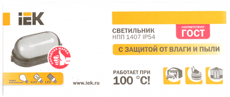 Светильник НПП1407 белый/овал ресничка 60Вт IP54 IEK LNPP0-1407-1-060-K01