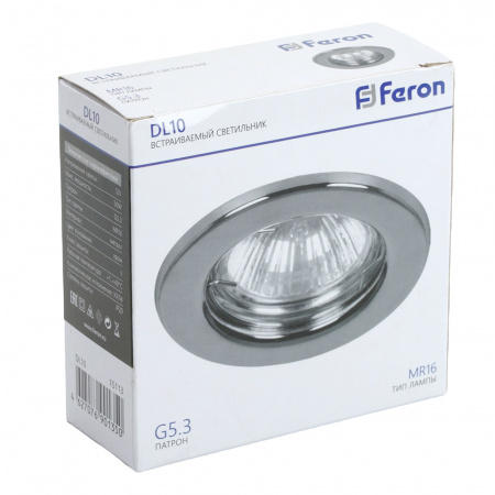 DL10 15113 Светильник ИВО-50w 12в G5.3 хром FERON 