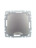 BRITE Розетка с заземлением с защитными шторками и крышкой 16А IP20 РСбш10-3-БрС сталь IEK BR-R16-16-K46