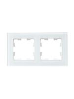 BRITE Рамка 2 поста РУ-2-2-БрБ стекло белый IEK BR-M22-G-K01