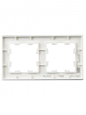 BRITE Рамка 2 поста РУ-2-2-БрБ стекло белый IEK BR-M22-G-K01