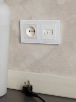 BRITE Рамка 2 поста РУ-2-2-БрБ стекло белый IEK BR-M22-G-K01