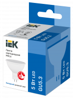 Лампа светодиодная MR16 софит 5Вт 230В 6500К GU5.3 IEK LLE-MR16-5-230-65-GU5