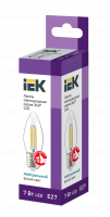 Лампа светодиодная C35 свеча прозрачная 7Вт 230В 4000К E27 серия 360° IEK LLF-C35-7-230-40-E27-CL