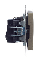 BRITE Розетка с заземлением с защитными шторками 16А РС14-1-0-БрШ шампань IEK BR-R14-16-K37