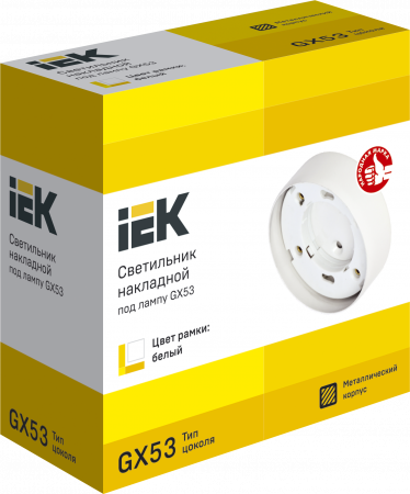LUPB0-GX53-1-K01 LIGHTING Светильник 4113 накладной под лампу GX53 белый IEK 