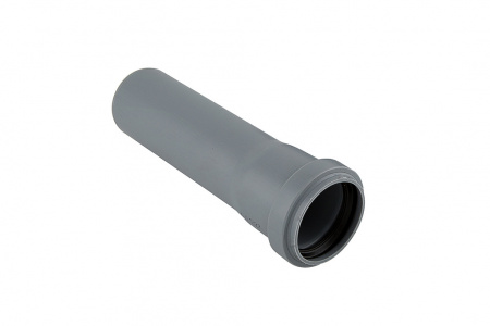Труба канализационная 50 х 1000 мм, толщина 1.8, PP однораструбная, серая Политэк 115100
