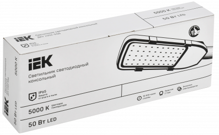 LDKU0-1002-050-5000-K03 Светильник светодиодный консольный ДКУ 1002-50Д 5000К IP65 серый IEK 