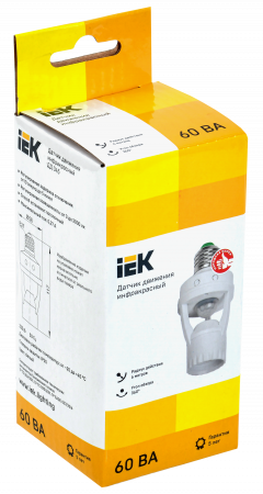 LDD10-045-60-001 Датчик движения ДД 045 белый E27 60Вт 360гр 6м IP20 IEK 