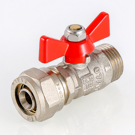 Кран шаровой 16х1/2' НН под обжим ручка бабочка VALTEC VT.341.N.1604 AAV230304