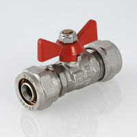 Кран шаровой 16 под обжим ручка бабочка VALTEC VT.343.N.1616 AAV230104