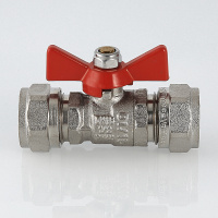 Кран шаровой 16 под обжим ручка бабочка VALTEC VT.343.N.1616 AAV230104