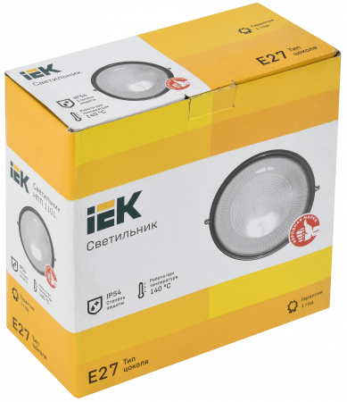 Светильник НПП1101 черный/круг 100Вт IP54 IEK LNPP0-1101-1-100-K02