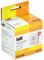 Датчик движения ДД 035 белый, макс. нагрузка 500Вт, угол обзора 140град., дальность 12м, IP20, IEK LDD12-035-500-001