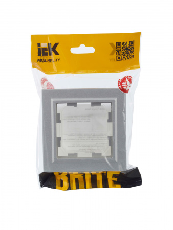 BRITE Рамка 1 пост IP44 РУ-1-БрА-44 алюминий IEK BR-M12-44-K47