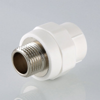 Муфта комбинированная 20 х 1/2' НР полипропиленовая PPR белая VALTEC VTp.701.0.02004 PV7012004