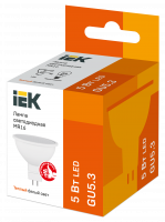 Лампа светодиодная MR16 софит 5Вт 230В 3000К GU5.3 IEK LLE-MR16-5-230-30-GU5