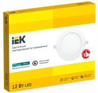 Светильник светодиодный встраиваемый ДВО 1605 белый круг LED 12Вт 4000K IP20 IEK LDVO0-1605-1-12-K02