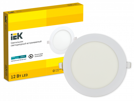 LDVO0-1605-1-12-K02 Светильник светодиодный встраиваемый ДВО 1605 белый круг LED 12Вт 4000K IP20 IEK 