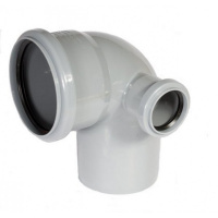 Отвод комбинированный канализационный с дополнительным входом справа 110х90/50 Ростурпласт Ostendorf 904026