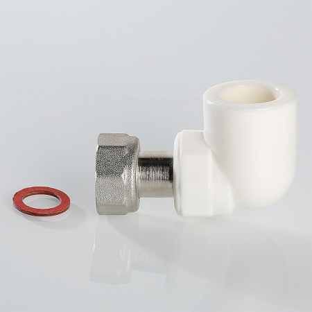 Угольник 20 х 1/2' с накидной гайкой, полипропиленовый, белый VALTEC VTp.758.0.02004 PV7582004