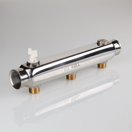 Коллектор нержавеющая сталь 1' х 4 выхода 1/2' НР межосевое 100 мм VALTEC VTc.510.SS.060404 O510060404