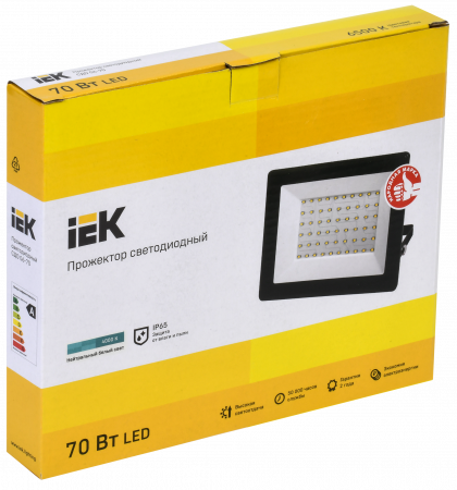 LPDO601-070-40-K02 Прожектор светодиодный СДО 06-70 IP65 4000К черный IEK 