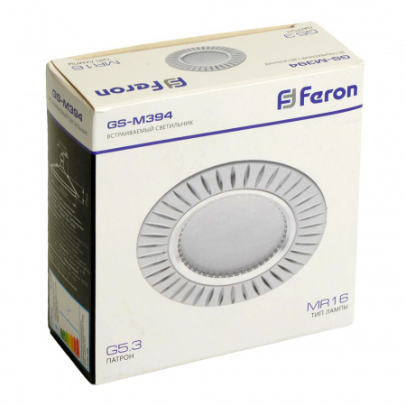 Светильник ИВО-50w 12в G5.3 белый FERON GS-M394W 28342