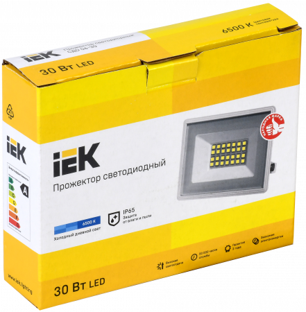 LPDO601-30-65-K01 Прожектор светодиодный СДО 06-30 IP65 6500K белый IEK 