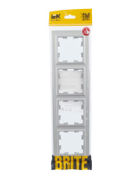 BRITE Рамка 4 поста РУ-4-БрА алюминий IEK BR-M42-K47