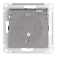 ATLASDESIGN AQUA РОЗЕТКА с заз. со шт. с прозрач. крышк, 16А,IP44, мех,АЛЮМИНИЙ Systeme Electric ATN440346