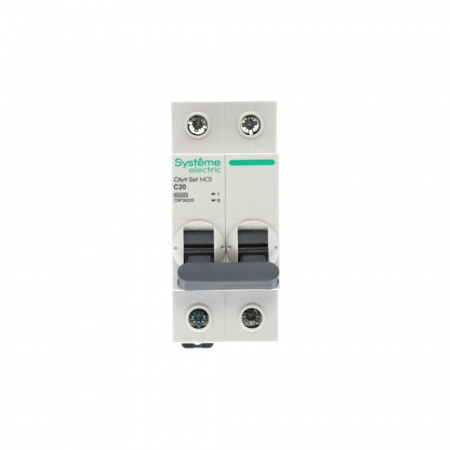 Выключатель автоматический двухполюсный (АВ) С 20А 2P 6kA 230В City9 Set Systeme Electric C9F36220