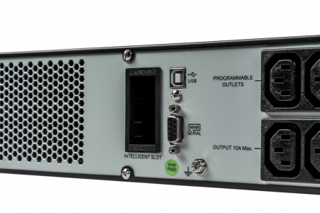 Источник бесперебойного питания Online SRVSE 1000 ВА/900 Вт 1/1 3 мин 30 сек Tower/ Rack 6хIEC 60320 C13 + 3хIEC 60320 C13 (программируемые выходные розетки) USB, RS-232, SNMP, Intelligent Slot Systeme Electric SRVSE1KRTI